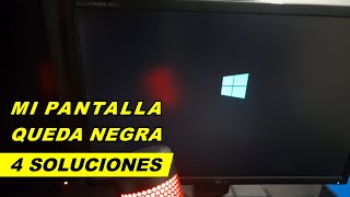 mi pc enciende pero la pantalla se queda negra  4 soluciones pantalla negra pc [upl. by Geoff]