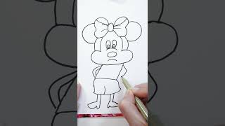 How to draw Minnie Mouse Sadness Inside Out 2 shorts drawing [upl. by Anar75]