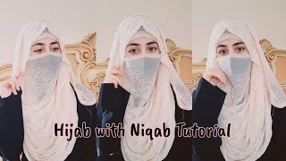 Full Coverage Hijab with Niqab Tutorial  Comfortable and Easy Niqab Style  zainab [upl. by Charlean158]