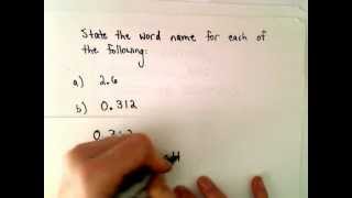 Word Names for Numbers Involving Decimals [upl. by Ykciv]