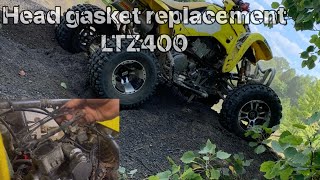 How to replace a head gasket on a suzuki ltz400 [upl. by Anita567]