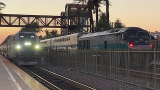 Railfanning Fullerton on 92124 ft AMTK 75 Ferromex and more [upl. by Anehta]