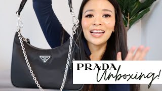 PRADA REEDITION RENYLON 2005 UNBOXING amp FIRST IMPRESSIONS MOD SHOTS  Irene Simply [upl. by Guttery]