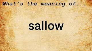 Sallow Meaning  Definition of Sallow [upl. by Ellehsad]