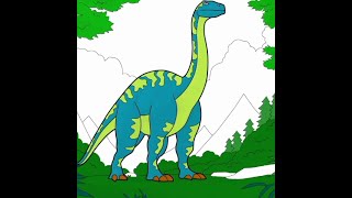 126  do you know about BRACHIOSAURUS lets learn and color [upl. by Noslen]