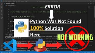 3 Python Tutorial For Beginners in hindi  How to fixed problem python was not found in vs code [upl. by Ennaillek572]