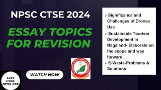 NPSC CTSE 2024  Essay Topics for Revision [upl. by Burger88]