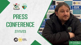 PRESS CONFERENCE  Craig Harrison  Aberystwyth Town  271123 [upl. by Erastus633]