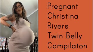 Pregnant Christina Rivers Twin Belly Compilation  TikTok [upl. by Anawt]