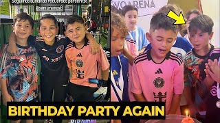 Mateo Messi cute reaction while celebrating birthday party with friends after playing futsal [upl. by Eisinger]