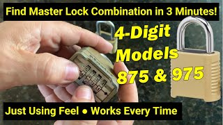 🔒Lock Picking ● Decode 4Digit Master Lock 875975 Combination Padlock In 3 Min Using Only Feel [upl. by Nnairrehs]