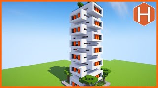 Highrise apartment 2 skyscraper Minecraft Tutorial [upl. by Ahtelahs]