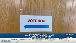 Early voting begins in Ohio [upl. by Nnylacissej]