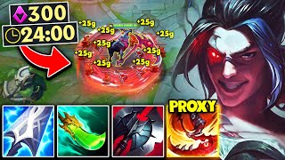 Kayn but I spend the whole game proxying in their base 300 CS AT 24 MINUTES [upl. by Emelen]