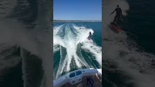 Foiling Behind a Yacht hydrofoil [upl. by Retsev]