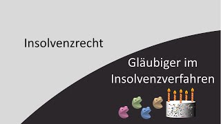 Insolvenzrecht 3  Gläubiger im Insolvenzverfahren [upl. by Enattirb]