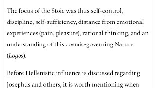 Going into biblical history Epicureanism and stoicism [upl. by Wolcott]