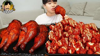 ASMR MUKBANG 슈프림 양념 치킨먹방 BBQ 자메이카 통다리 짜파게티 먹방 amp 레시피 FRIED CHICKEN EATING SOUND [upl. by Cirde]