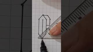 Letter C 3D on graph papershorts short shortvideo [upl. by Amelie]