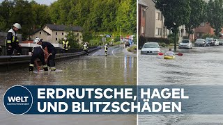 SCHWERE UNWETTER in NRW und BAYERN  Erdrutsche Hagel und Blitzschäden [upl. by Lupiv]