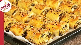 Tek Tek Sarmaya Uğraşmadan ✅ Bir Tepsi Dolusu Ispanaklı Peynirli Çıtır Börek 😍 [upl. by Kaine]