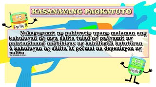 NAKAGAGAMIT NG PAHIWATIG UPANG MALAMAN ANG KAHULUGAN NG MGA SALITA [upl. by Edak713]