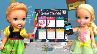 Anna and Elsa toddlers Back to School  Elsia and Annia new episodes [upl. by Jillayne]