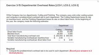 Computing department overhead rates  joborder costing E315 [upl. by Assillam]