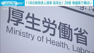 11月の有効求人倍率128倍で横ばい水準 物価高の影響続き建設・製造業求人減 厚労省2023年12月26日 [upl. by Ikceb]