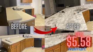 USING PEEL AND STICK ADHESIVE ON MY COUNTERTOPS  EASY AFFORDABLE DIY [upl. by Bezanson]