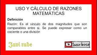 Cálculo de razones matemáticas Para principiantes – Ejercicios resueltos [upl. by Puduns]