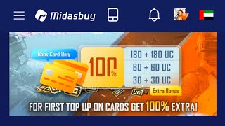 Midasbuy new event Get 100 extra Bonus 30UC3060UC60 180UC180 More [upl. by Lardner228]