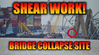 Shear work at the Baltimore Bridge Collapse Site [upl. by Bartram]