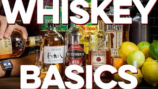 Whiskey What you Need to Know explaining various styles of Whiskey and tasting them  How to Drink [upl. by Hildie205]