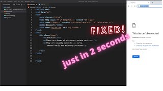 localhost refused to connect error fixed HTML CSS not run in VS code solve just in 2 seconds [upl. by Velasco908]