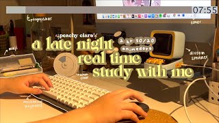 study with me 2 hours 🌙 late night animedoro 5020 no music typing sounds diffuser noises [upl. by Phionna]