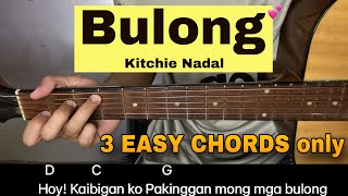 Bulong  Kitchie Nadal  EASY GUITAR TUTORIAL 3 Easy Chords Only [upl. by Assirehs]