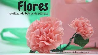 Cómo hacer preciosas flores reciclando bolsas de plástico [upl. by Eiramanna]