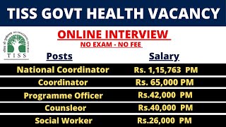 TISS FULL TIME RECRUITMENT 2024  ONLINE INTERVIEW  SALARY 1 LAKH  NO EXAM  NO FEE [upl. by Iiette626]