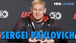 Sergei Pavlovich Praises Jon Jones UFC Title Win Dares Curtis Blaydes to Wrestle [upl. by Bondie]