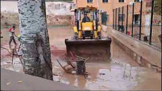 Trabajos de limpieza y achique de Diputación en Villel de Mesa tras el paso de la DANA [upl. by Stahl984]