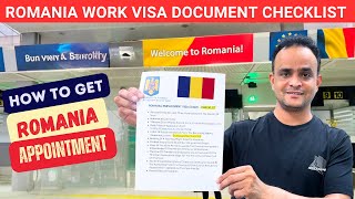 Romania Work Visa Document Checklist 2024 from India  How to get Romania Appointment in India [upl. by Weissman]