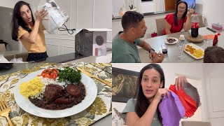 CHEGOU A AIR FRYER É SUPER LINDA E SILENCIOSA  estreamos com carne assada  comprinhas e feijoada [upl. by Keffer]