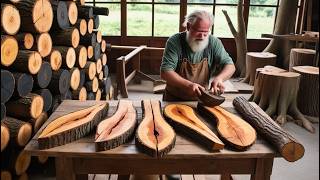 🔔Talented Carpenter Using Uniquely Shaped Wood Pieces to Create a Standout Table Feature [upl. by Hueston]