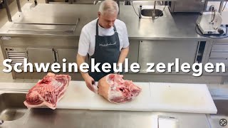 Schweinekeule zerlegen Schweinekeule auslösen [upl. by Anerroc]