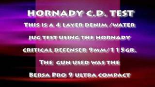 Hornady Critical Defense 9mm115gr Ammo Test [upl. by Ahcsap]