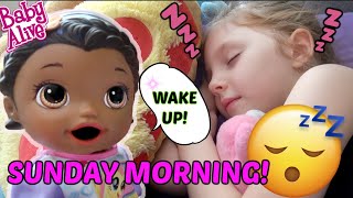 BABY ALIVE does a SUNDAY MORNING ROUTINE SUNDAY FUNDAY The Lilly and Mommy Show FUNNY KIDS SKIT [upl. by Enicnarf]