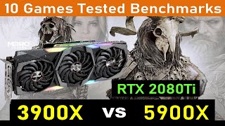 AMD Ryzen 9 5900X vs Ryzen 9 3900X Massive Improvement in benchmarks tested in Top 10 PC Game [upl. by Moskow]