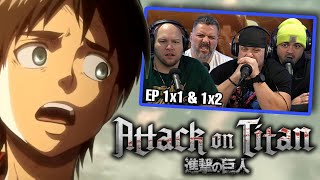 First time watching Attack on Titan reaction episodes 1X1 amp 1X2 Sub [upl. by Leidgam948]