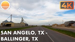 🇺🇸4K San Angelo Texas to Ballinger Texas 🚘 Drive with me on a Texas highway [upl. by Blakely]